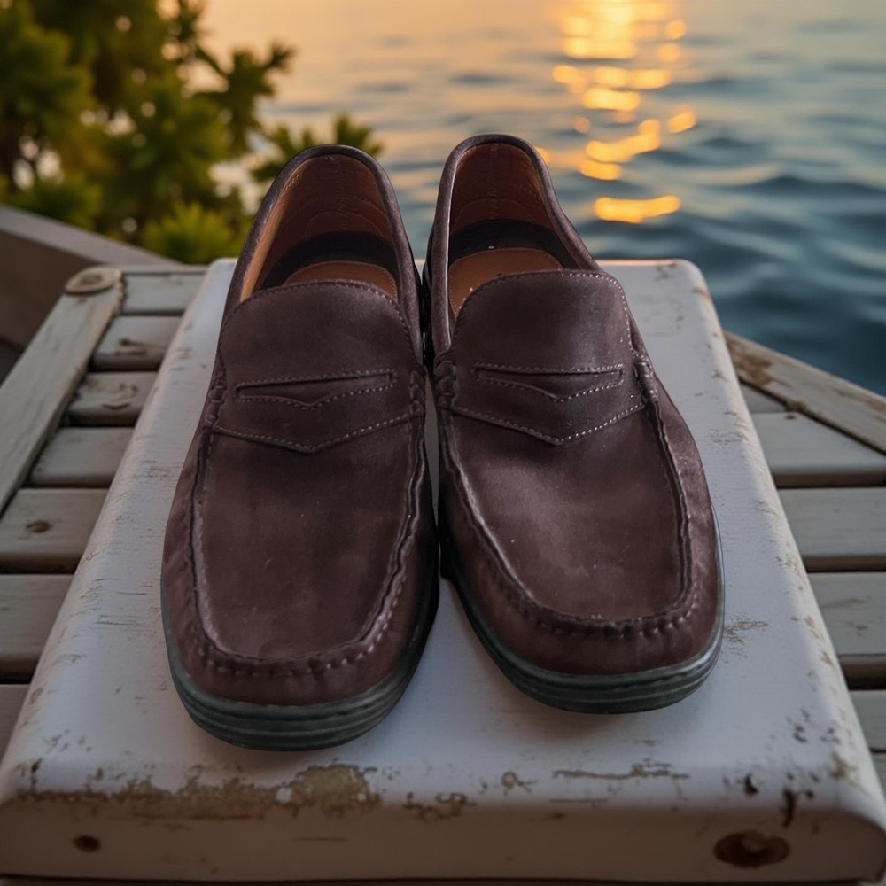 Tommy Bahama Men's Espresso Suede Slip-On Driving Loafers Rubber Soles 12M
